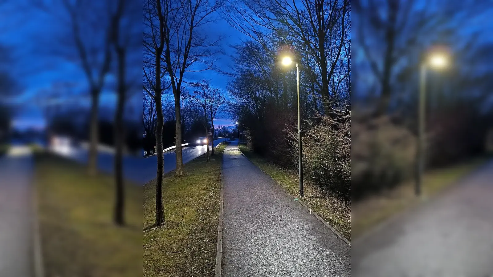 Diese Straßenlampe mit LED-Technik funktioniert und verbreitet kostengünstig ein angenehmes Licht. (F.: Gem. Eching)