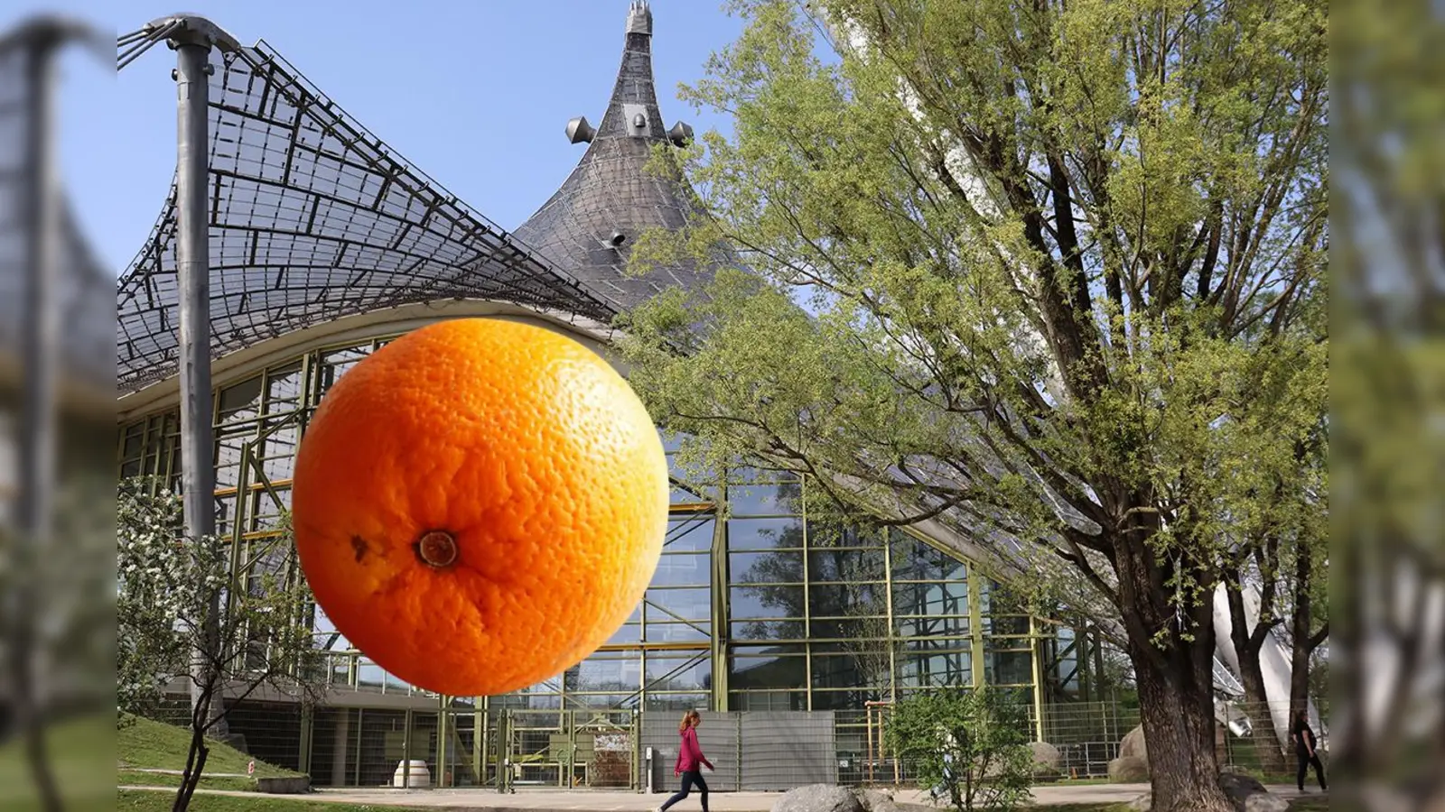 So oder so ähnlich könnte Andy Warhols Plan, die Rückwand der Olympia-Schwimmhalle zu verschönern, vielleicht ausgesehen haben.  (Grafik: red, mha)