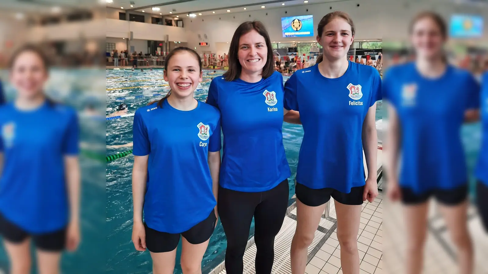 Sie freuen sich über ihre Erfolge: v.l. Carys Wagner, Karina Sommer und Felicitas Holderer. (Foto: SSG Neptun Germering)