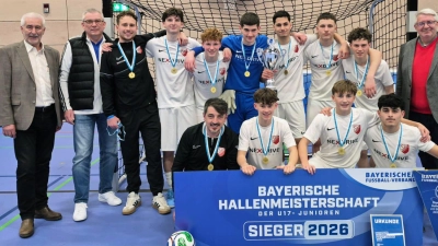Zum ersten Mal haben die U17-Junioren des SV Heimstetten die Bayerische Hallenmeisterschaft gewonnen. (Foto: Gerhard Brandlmeier/BFV)