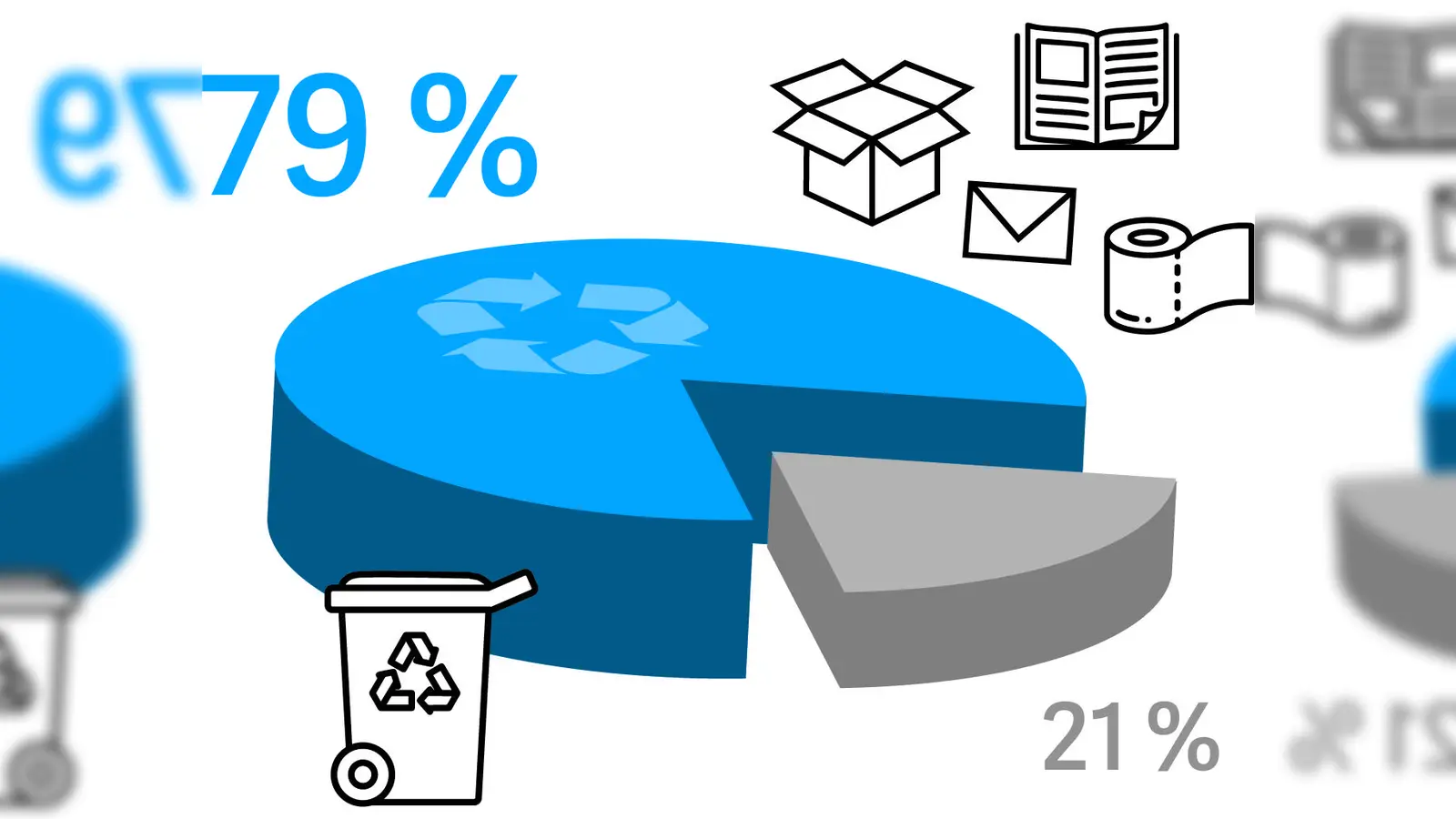 79 Prozent des verbrauchten Papiers wieder erfasst und dem Kreislauf zugeführt. Auch aus alten Zeitungen entstehen neue (Grafik: BVDA)