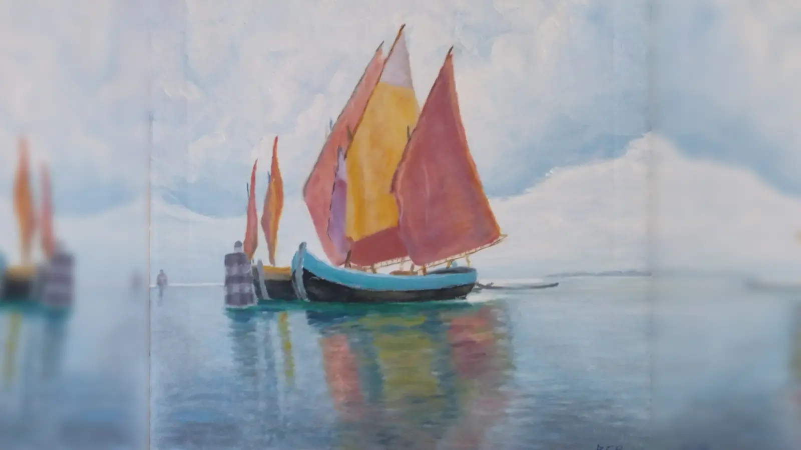 Segelschiffe, ein Haus in Italien, Menschen oder ein Mondaufgang in Kreide: Die Motive von Anneliese Ruppersberg waren vielfältig.  (Foto: Ruppersberg)