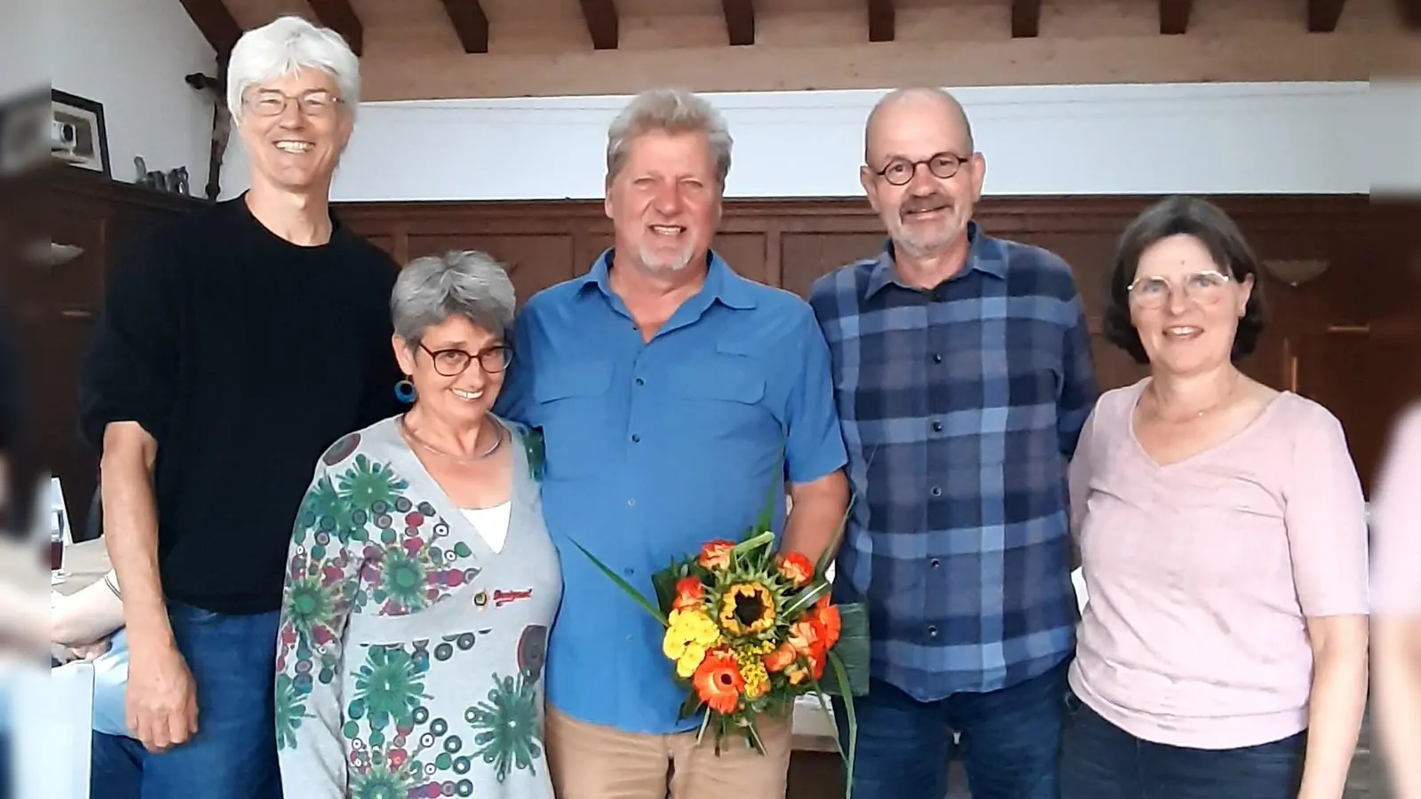 Die Grünen unterstützen den Amtsinhaber: Dr. Dieter Maier, Uta Hirschberg, Bürgermeister Harald Zipfel, Reinhard Lampe und Corinna Pflästerer (von links). (Foto: job)