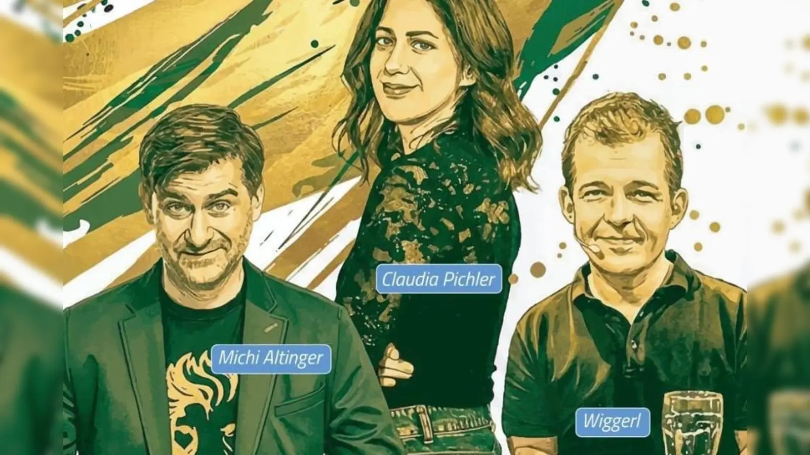 Bühnenspaß zu Gunsten der Junglöwen: Kabarettabend.  (Grafik: Unternehmer für 60)