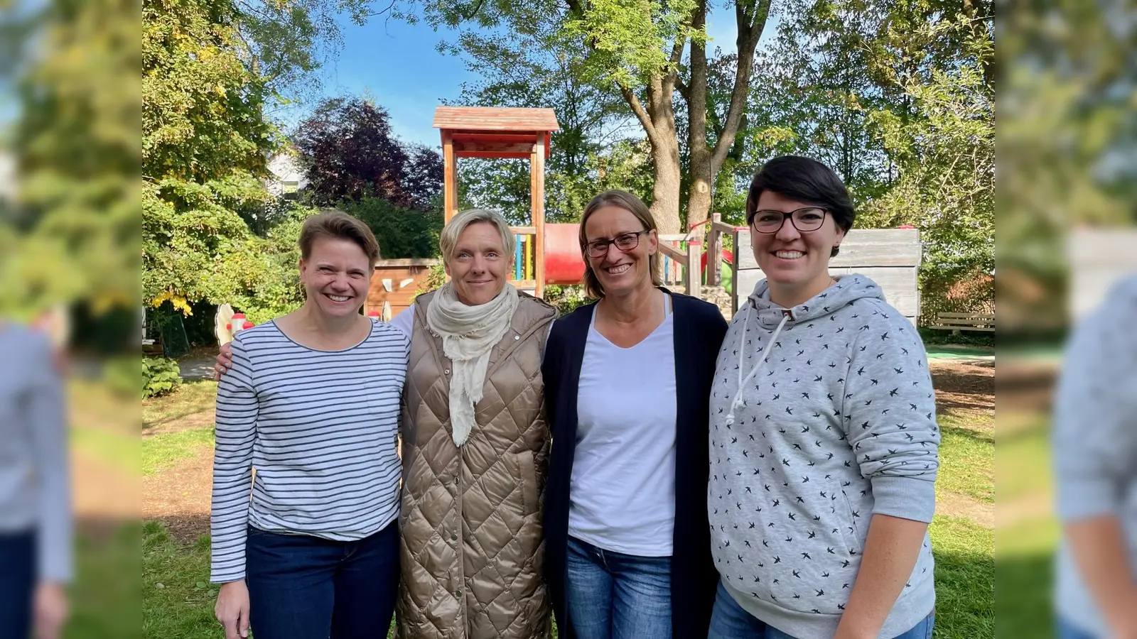 Vier fürs FAM: Mit Tina Flammensböck, Birgit Herwig, Anett Zerulla und Manuela Nachtigall (v.l.) präsentiert sich das Familienzentrum Allach-Untermenzing gut aufgestellt. (Foto: bb)