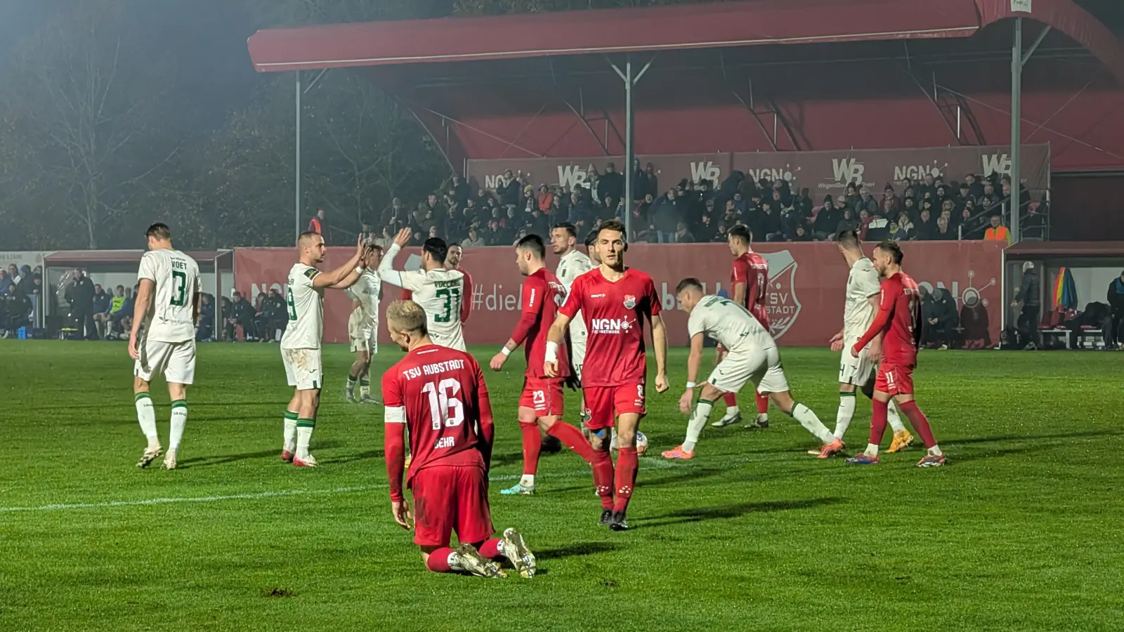 Pokalsieg im Nebel: TSV 1860 München in Aubstadt. (Foto: M. Forster)