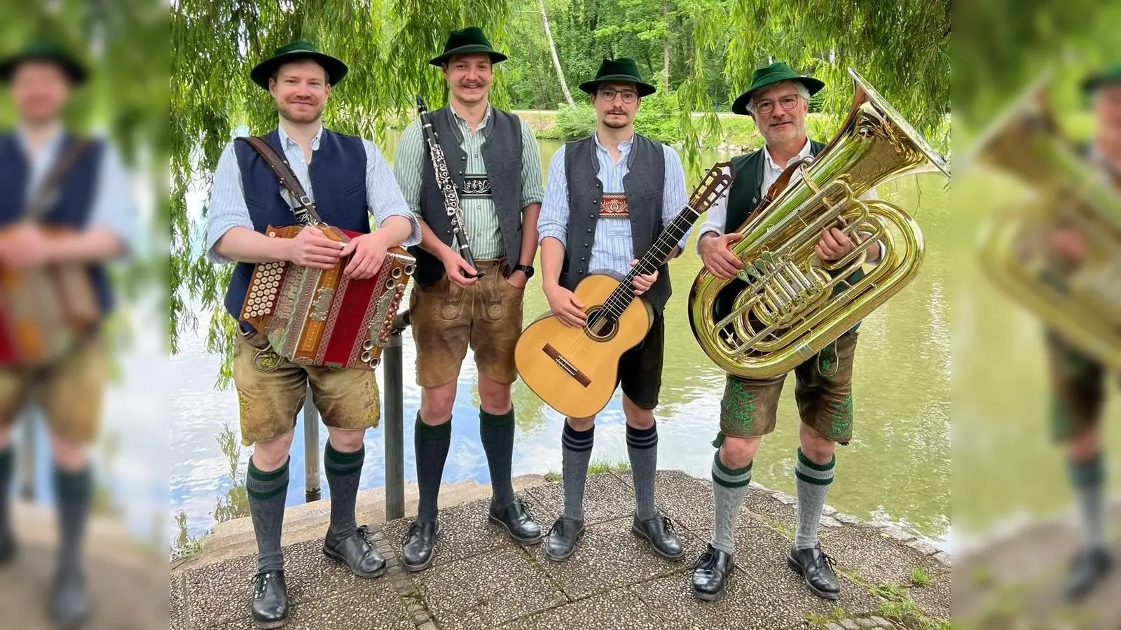Kommen aus Karlsfeld zum Frühjahrshoagartn der Volksmusikfreunde Geisenbrunn: die Musikanten der Heuweg Musi. (Foto: Volksmusikfreunde Geisenbrunn)
