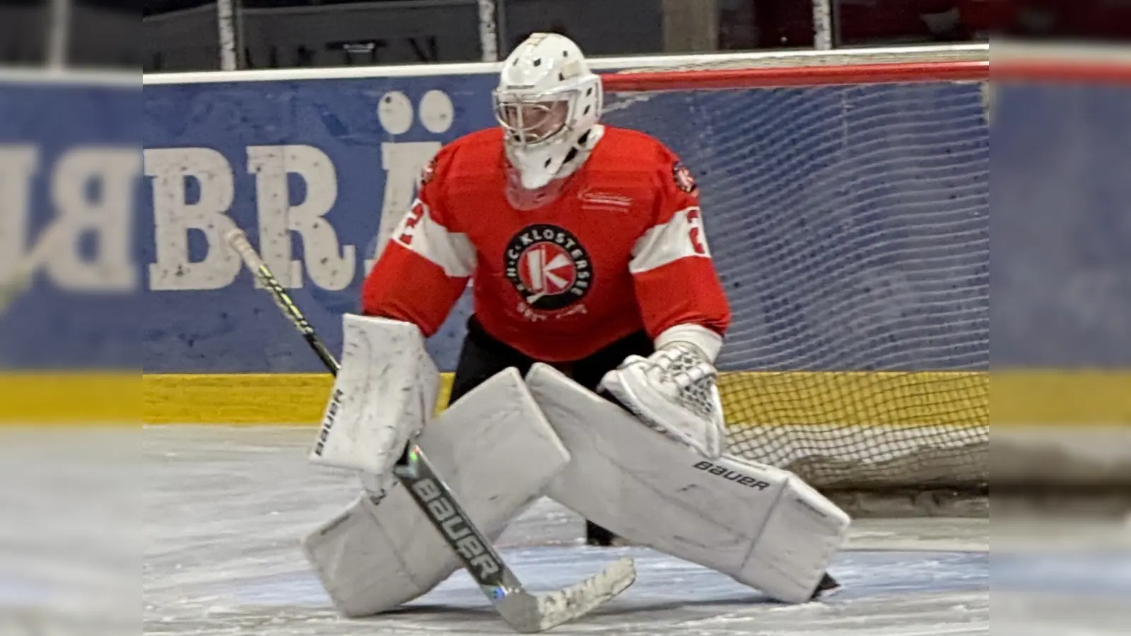 EHC-Backup-Torhüter Patrick Mayer gelang im zweiten Vorbereitungsspiel gegen Bad Aibling ein „shutout”, also ein Spiel ohne Gegentor. (Foto: smg/EHC)